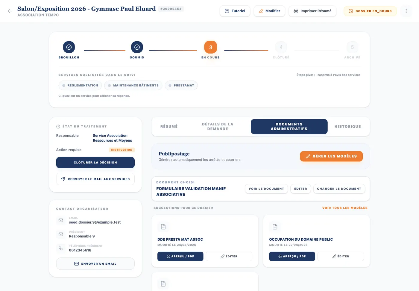 Pièces administratives
